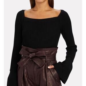 3.1 PHILLIP LIM Ribbed Square Neck Sweater Sz M